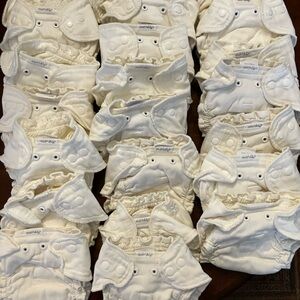 Esembly newborn White Cloth Diapers - inners and outers